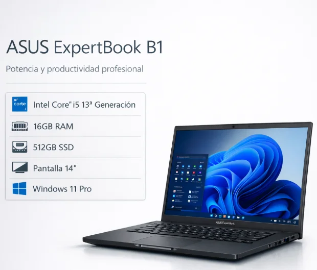 ASUS ExpertBook B1 – Laptop 14&amp;quot; Full HD, Intel Core i5, 16 GB RAM, 512 GB SSD, Windows 11 Pro